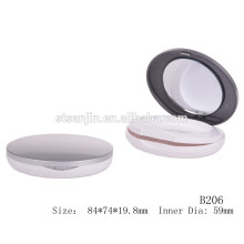 Forma oval compacto em pó embalagem cosmética oval embalagem compacta por atacado